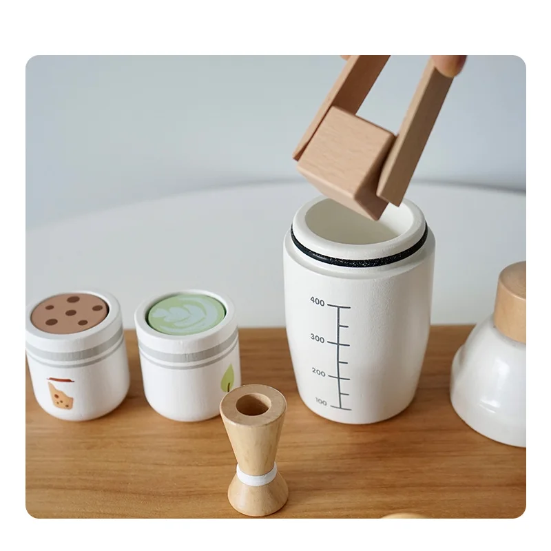 Pretend Play Toy Set De Cozinha Para Crianças, Simulação De Madeira, Chá De Leite, Jogo De RPG Para Meninos E Meninas, Jogo De Imitação, Educação