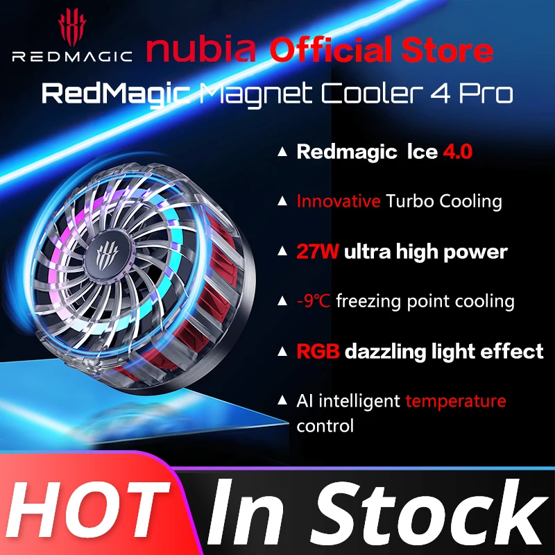 

RedMagic Cooler 4 Pro Ice FunCooler 27w Redmagic Ice 4.0 40*40mm Refrigeration plate For Redmagic 8 pro Oneplus 11 Rog 7