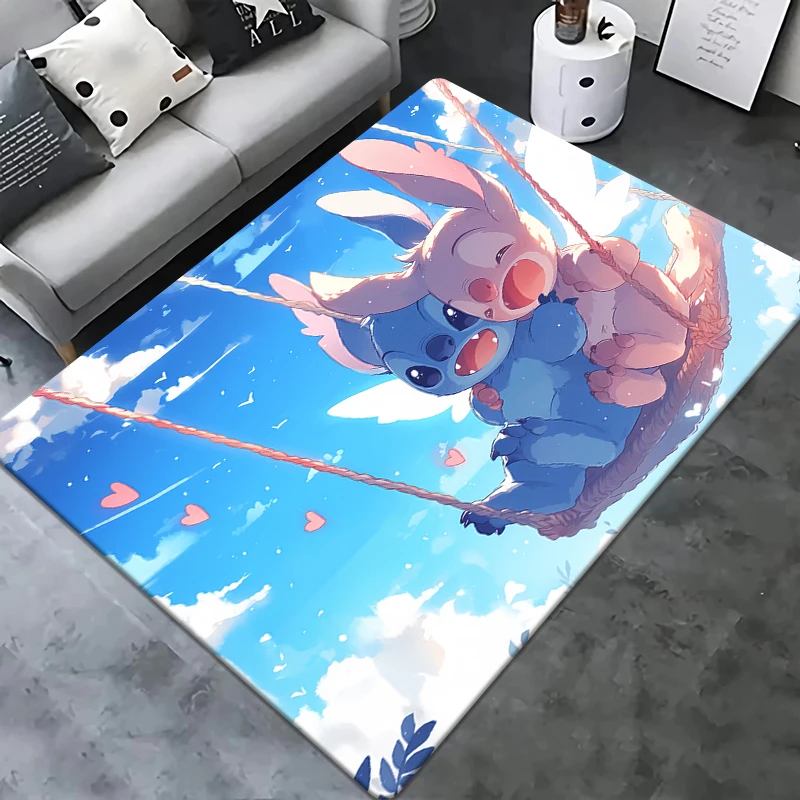 Stitch Cartoon HD Printed Carpet .Living Room Bedroom Entrance Door Mat .Sofa .Kitchen. Home Decoration Carpet. Picnic Rug