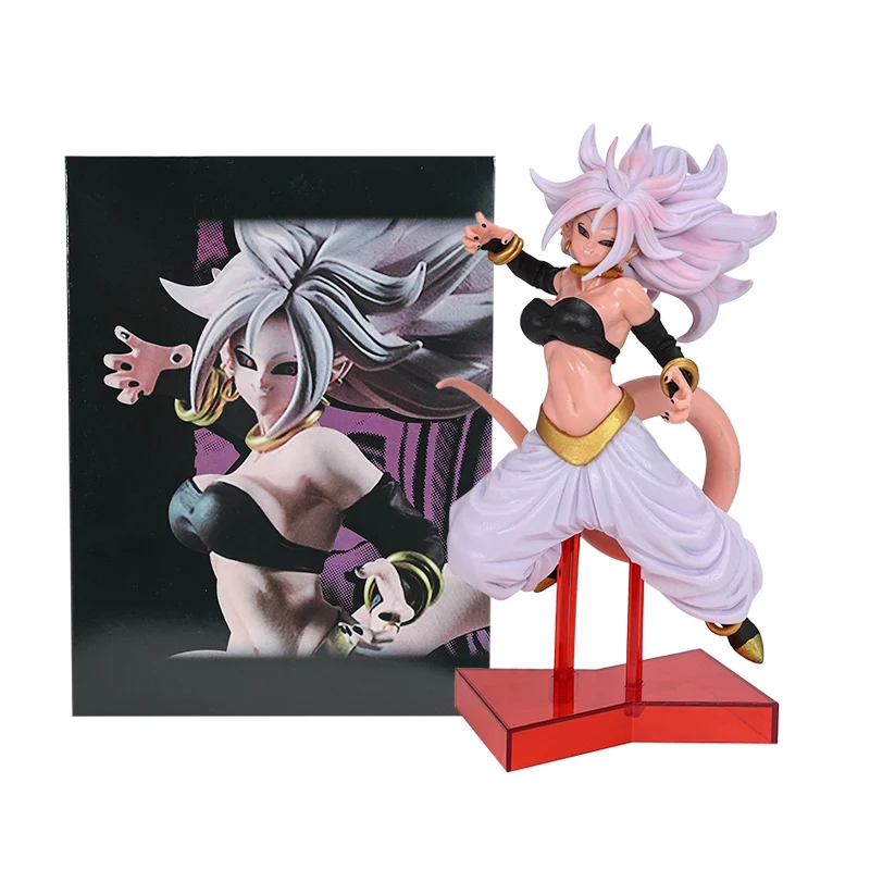 22cm Anime Dragon Ball Z Figures Female Version Majin Buu Android 21 PVC Model Action Figure Collectible Toy Gifts