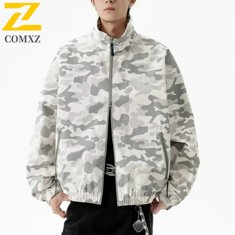 

COMXZ Biker Jacket Comfortable Fashion Lightweight Running Camping Men's Varsity Jacket 2025 Climbing High Quality Outerwear