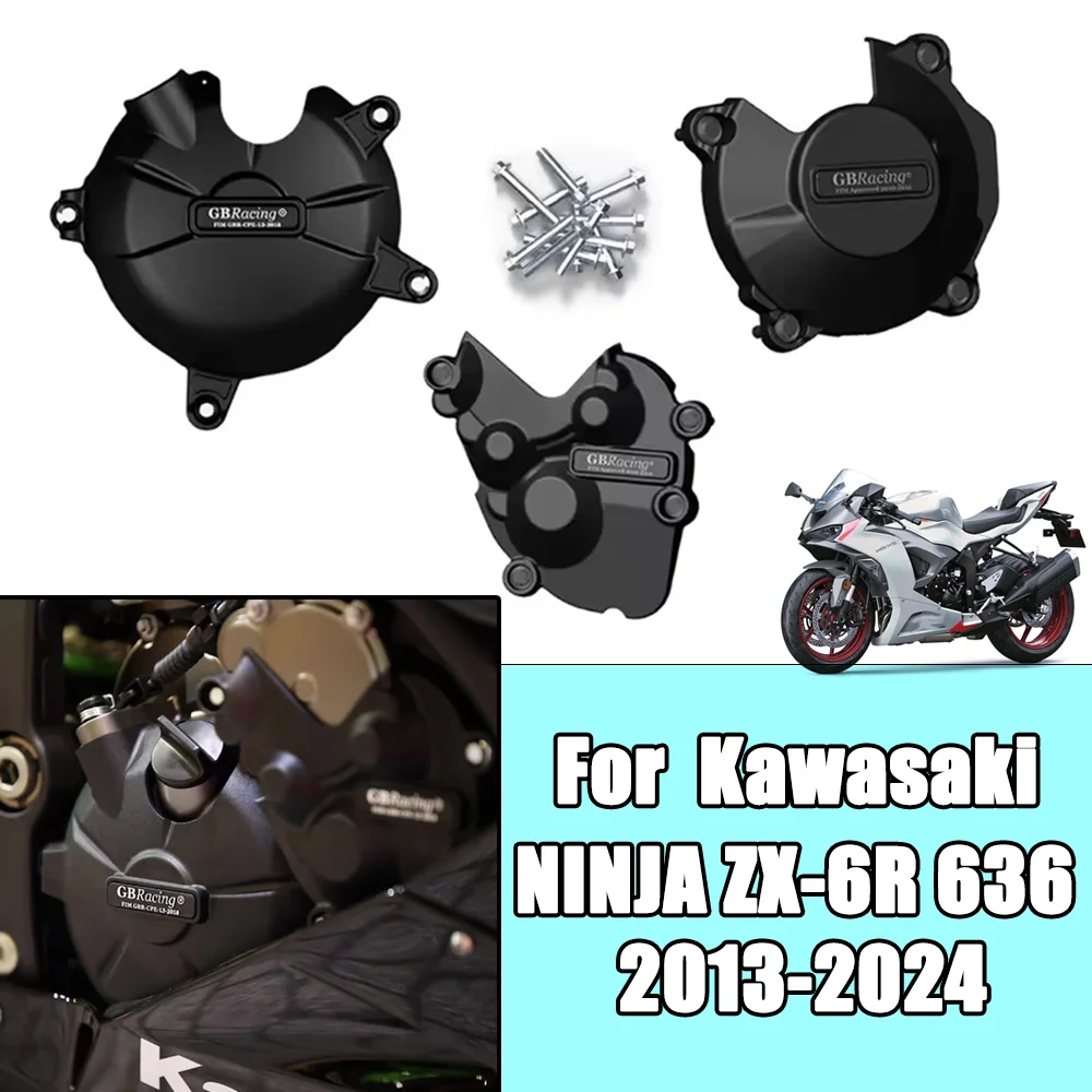 For KAWASAKI NINJA ZX-6R 636 2013- 2024 MotorcyclesEngine Cover Protective Case