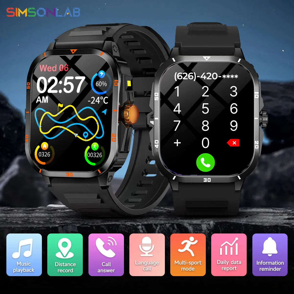 

New 2.01''Outdoor Sports Smart Watch Flashlight Camera/Music Control Voice Assistant Wireless Call Answer Phone For Xiaomi Watch