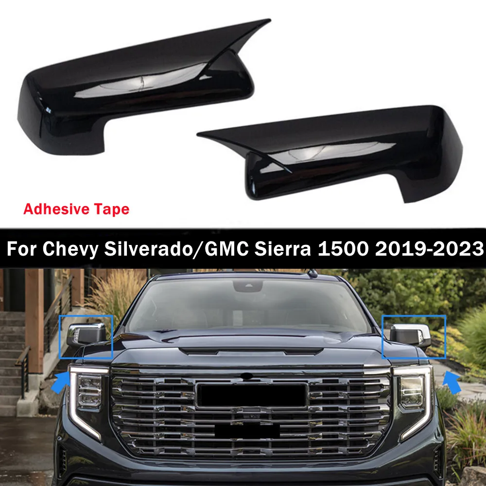 

For Chevy Silverado 1500 CMC SIERRA 2019 2020 2021 2022 2023 Car Rearview Side Mirror Cover Wing Cap Door Housing Shell Trim