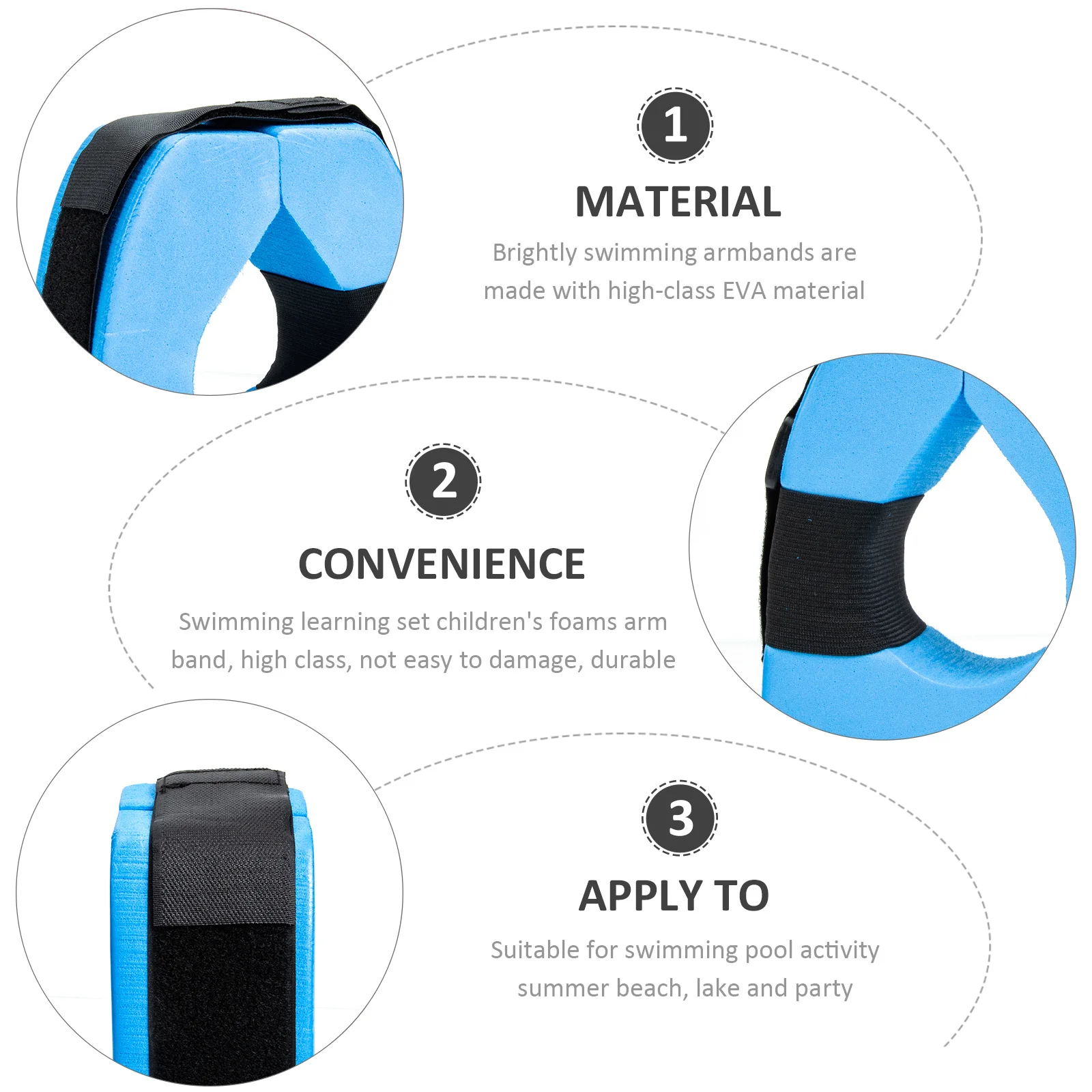 2Pcs Children Swim Eva Thickened Arm Floaties Kids Swim Training Accessory Summer Pool Beach Lake Supplies