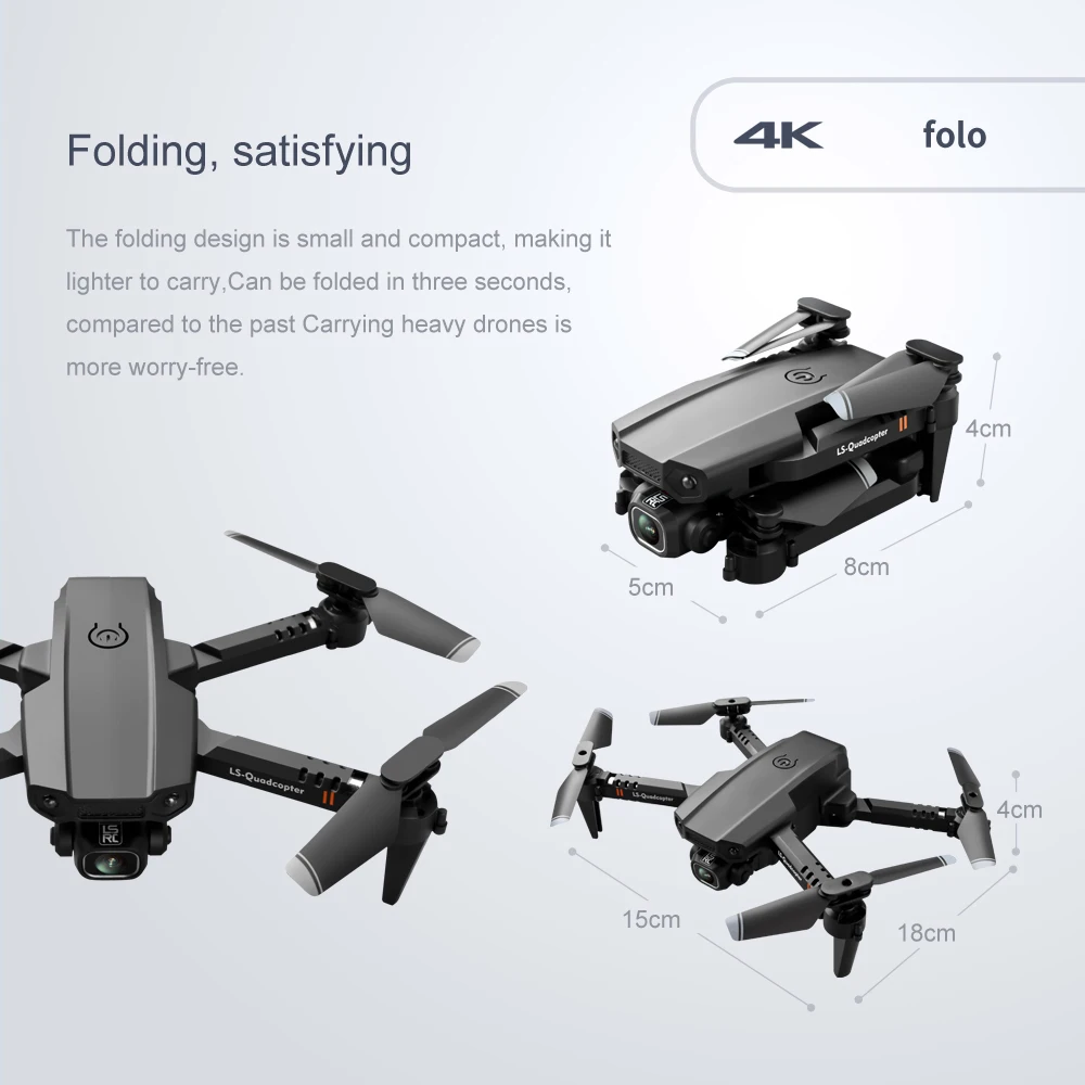 LS XT6 4KHD dual lens switching mode mini drone 360 ° tumble air pressure height keep foldable quad children's aircraft toy