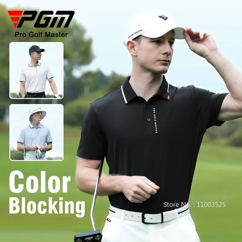 2024PGM Summer Golf Tops Men Higher Quality Short Sleeves Sports T-Shirts Breathable Mesh Golf Clothing Polo Shirt M-XXL