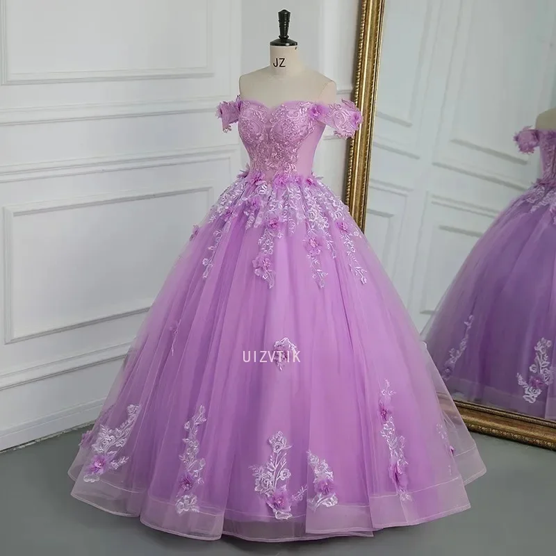 فساتين حفلات الزهور الحلوة فستان الحفلة الراقصة 15 فساتين Quinceanera ثوب حفلة عيد ميلاد فستان مخصص للمناسبات الرسمية