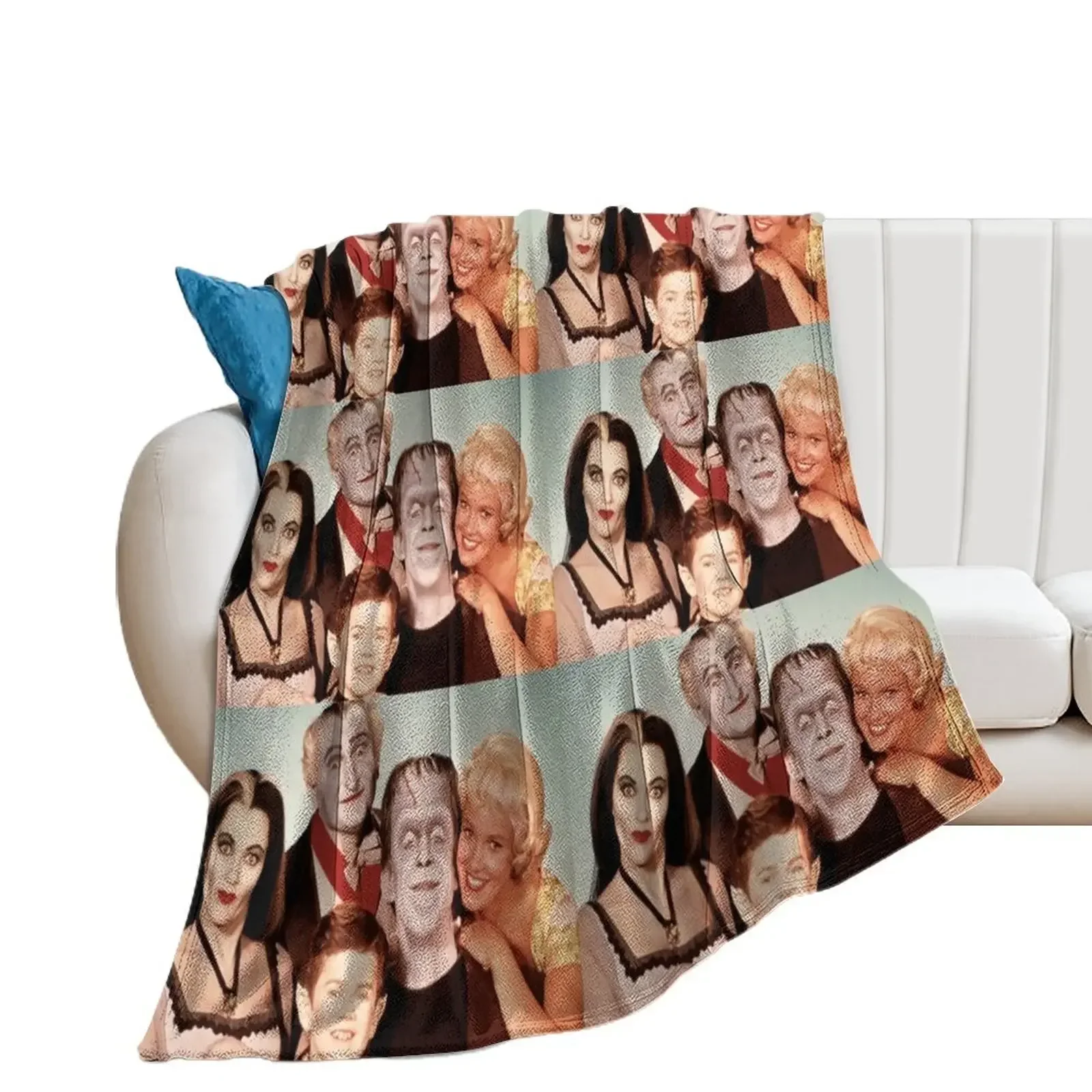 

The Munsters - vintage 60s TV show Throw Blanket Picnic Personalized Gift bed plaid Custom Blankets