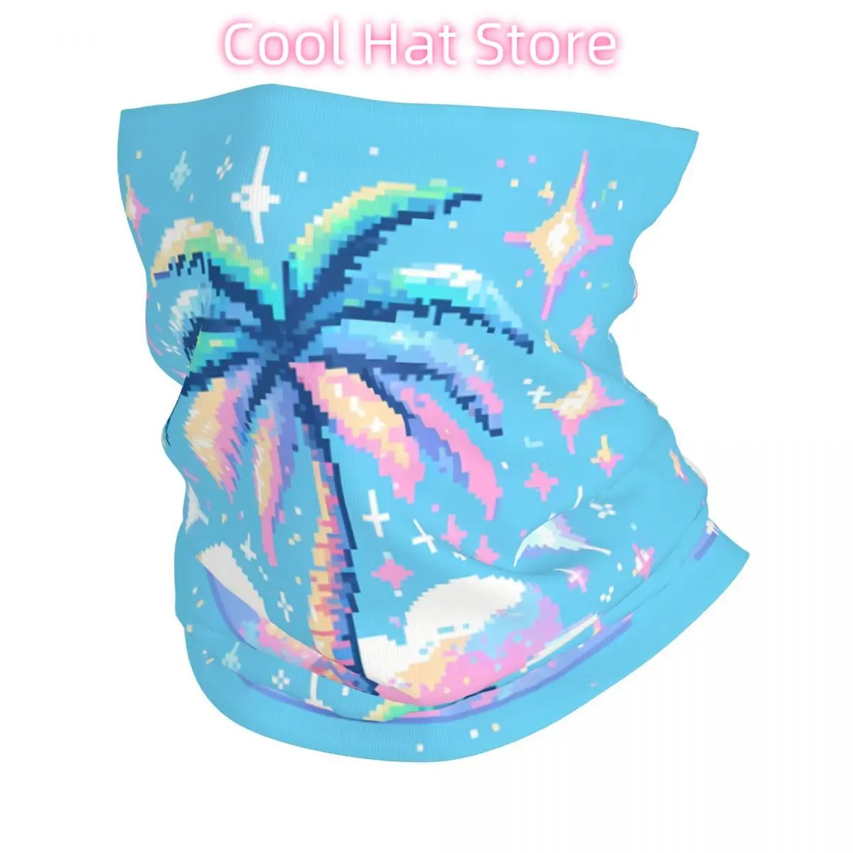 Y2K Summer Beach Coconut Trees Bufanda Pañuelo Cuello Mascarilla Poliéster
