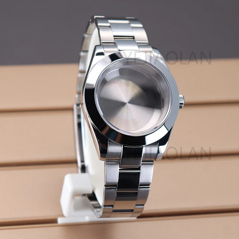 

36mm 40mm Bevel Edge Case Strap Sapphire For NH35 NH36 NH34/38 8215 Movement Good Quality 316L Steel Watch Accessories Air King