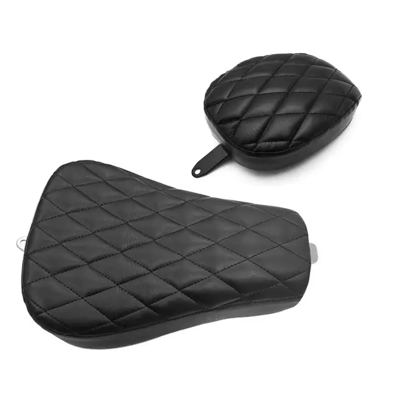 

For Harley Sportster XL1200 883 72 48 Parts Motorcycle Black PU Front Rear Seat Cushion Cover Passenger Driver Pillow Solo Seat