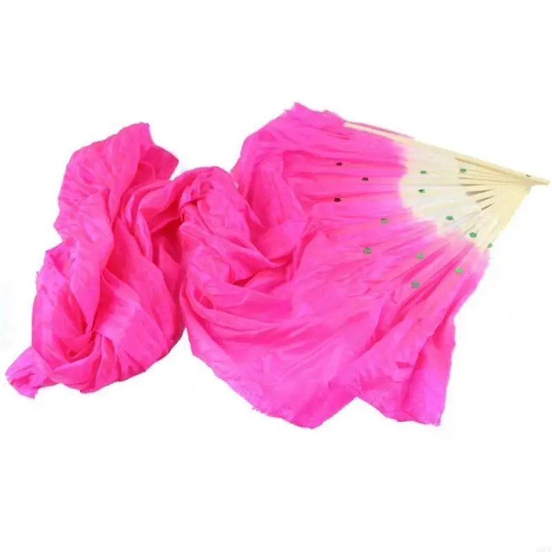 Fans bambú danza seda artificial para mujer Venanes tela hecha mano regalos