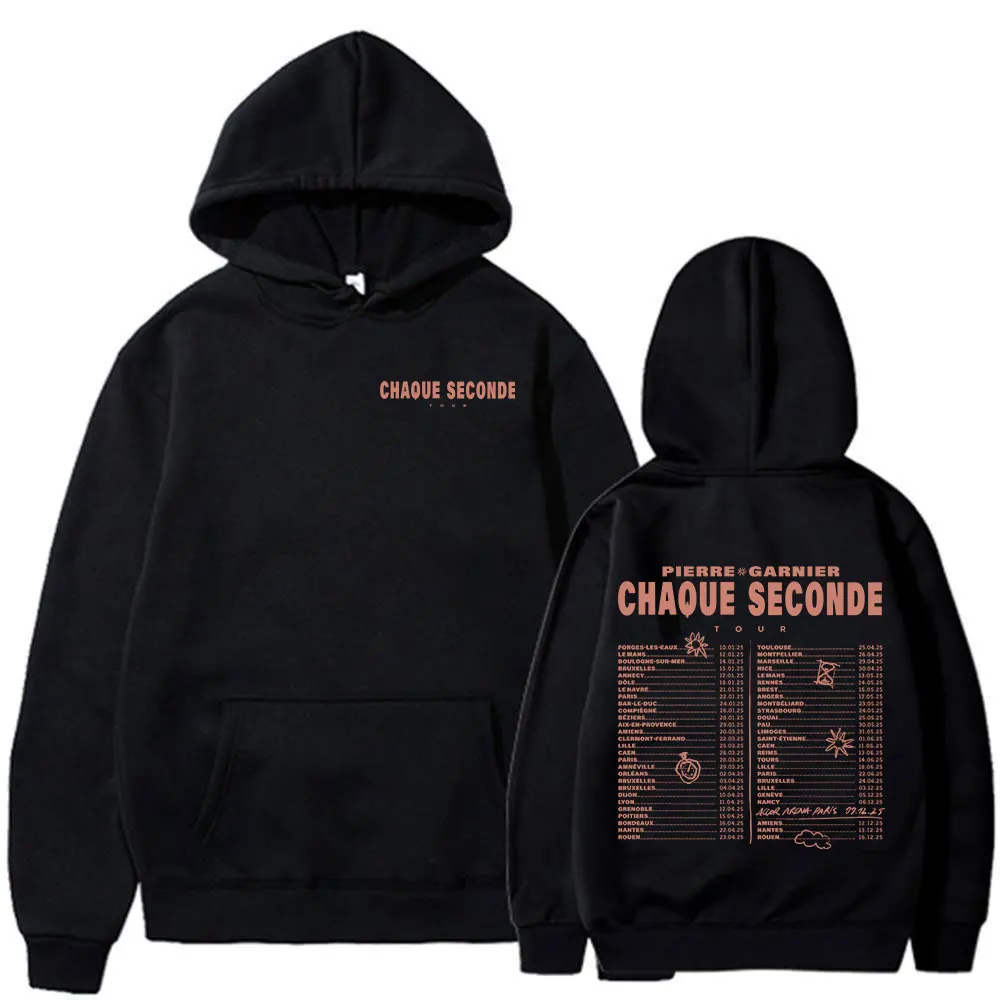 Pierre Garnier Chaque Seconde Tour 2025 Merch sudaderas con capucha Hip Hop moda sudaderas con capucha ropa de mujer para hombres jersey de gran tamaño