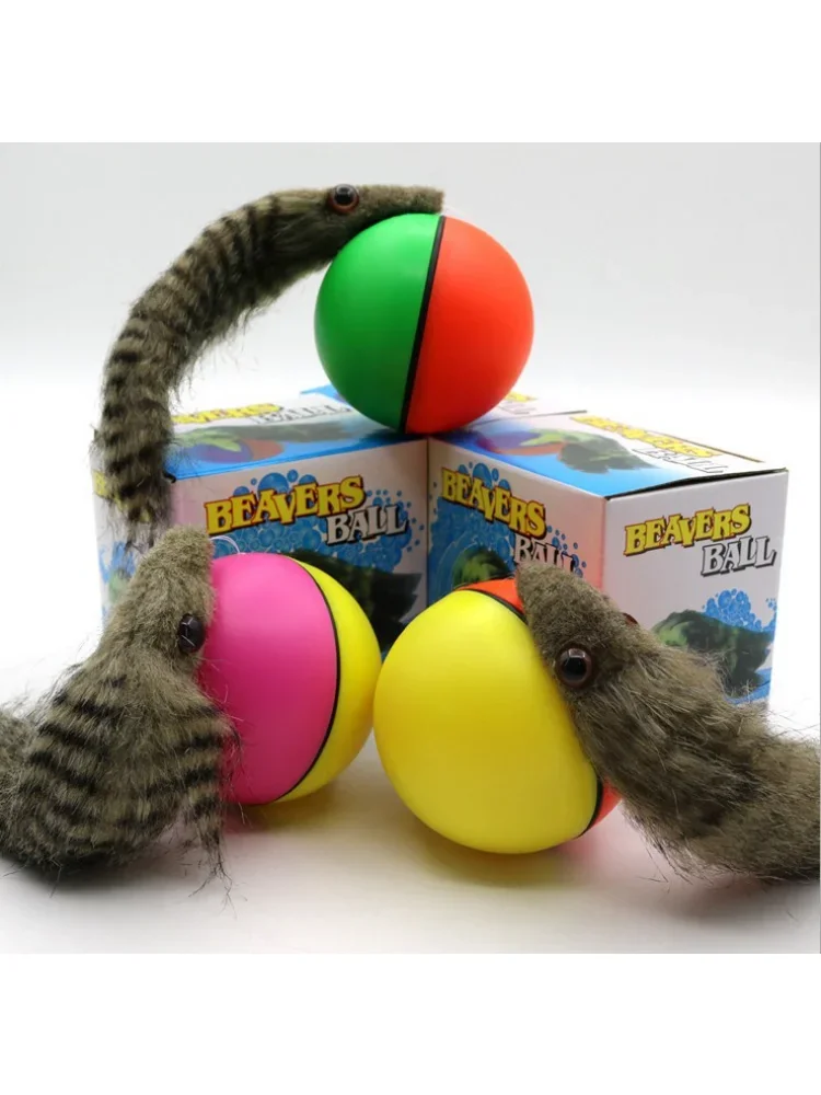 Dog Cat Beaver Weasel Puppy Rolling Play Random Alive New Pet Ferret Toy Toy Jump Ball Moving Chaser Weasel Mice Animal Toys