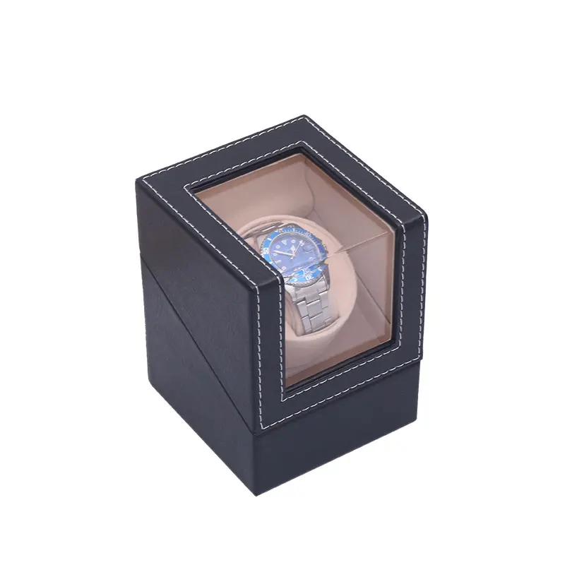 Automatic Single Watch Winder Rolex Luxury Watch Pebble Pattern For Successful People, PU Leather Material