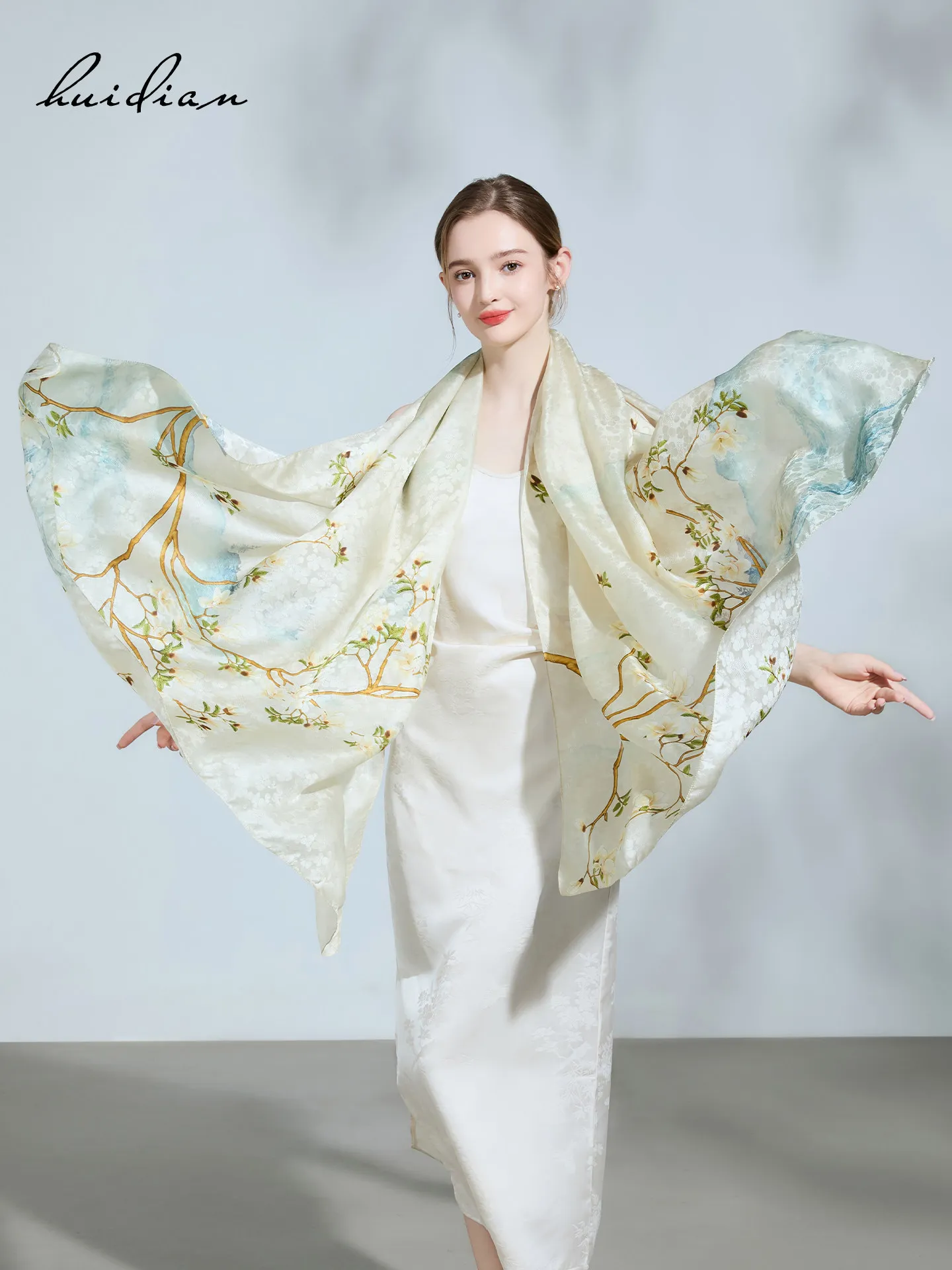 100% Mulberry Silk Scarf, Large Size National Style Shawl, Elegant Versatile Silk Wrap, Luxury Chinese Style Scarf for Women