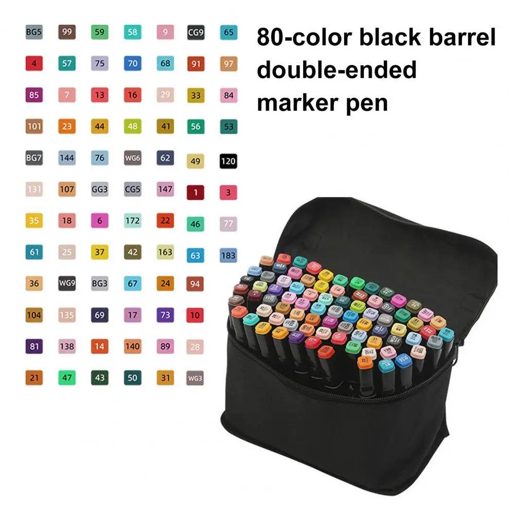 

Двусторонние маркеры без запаха, 80-цветные художественные маркеры с двумя наконечниками, набор для рисования, иллюстраций, тонкие ручки-кисти для анимации дизайна