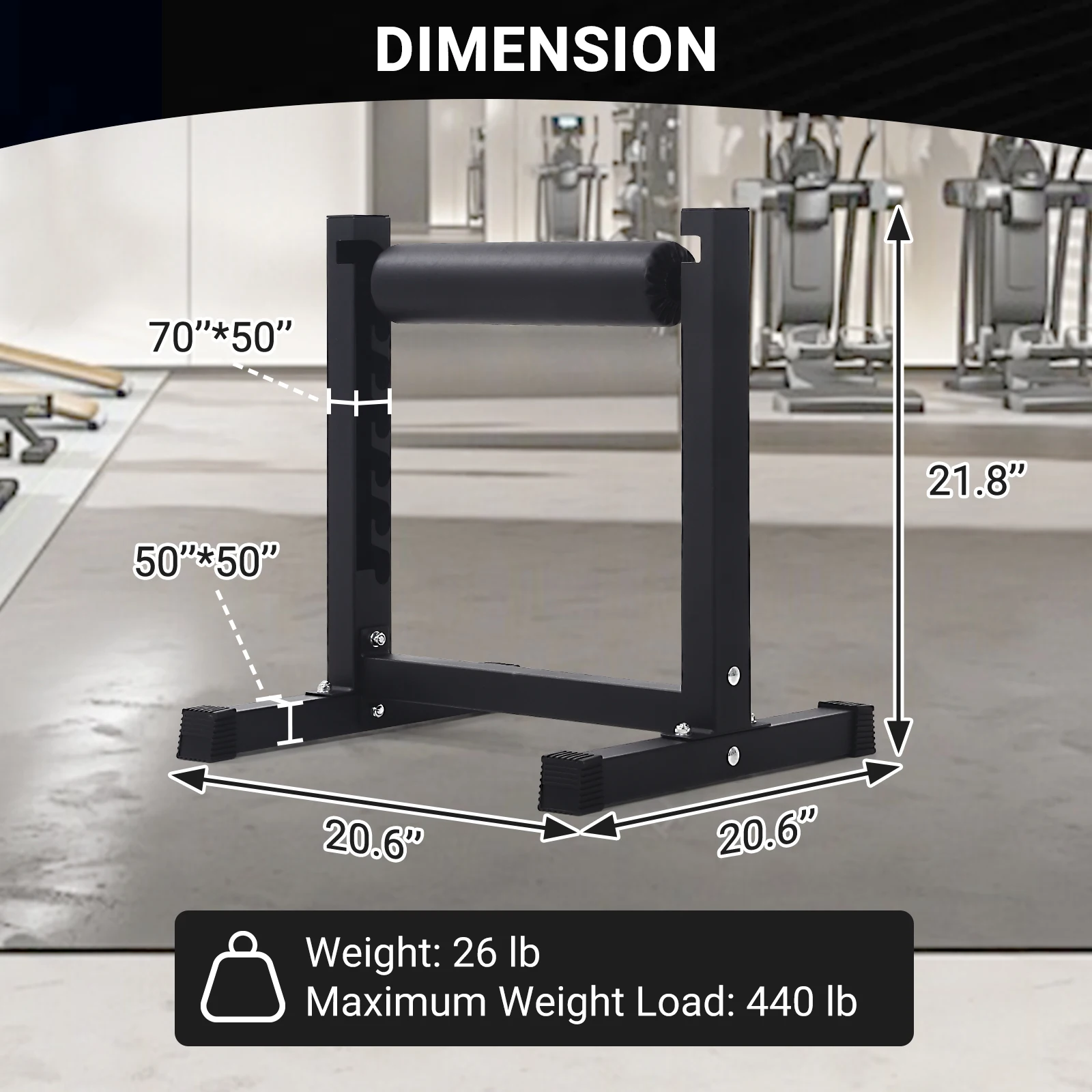 Bulgarian One Leg Squat, Single Leg Squat Stand, Adjustable Squat Roller with 7 Roller Heights and Thickened Pads, Lower Body Specialty Machine for Squats, Leg Lunges