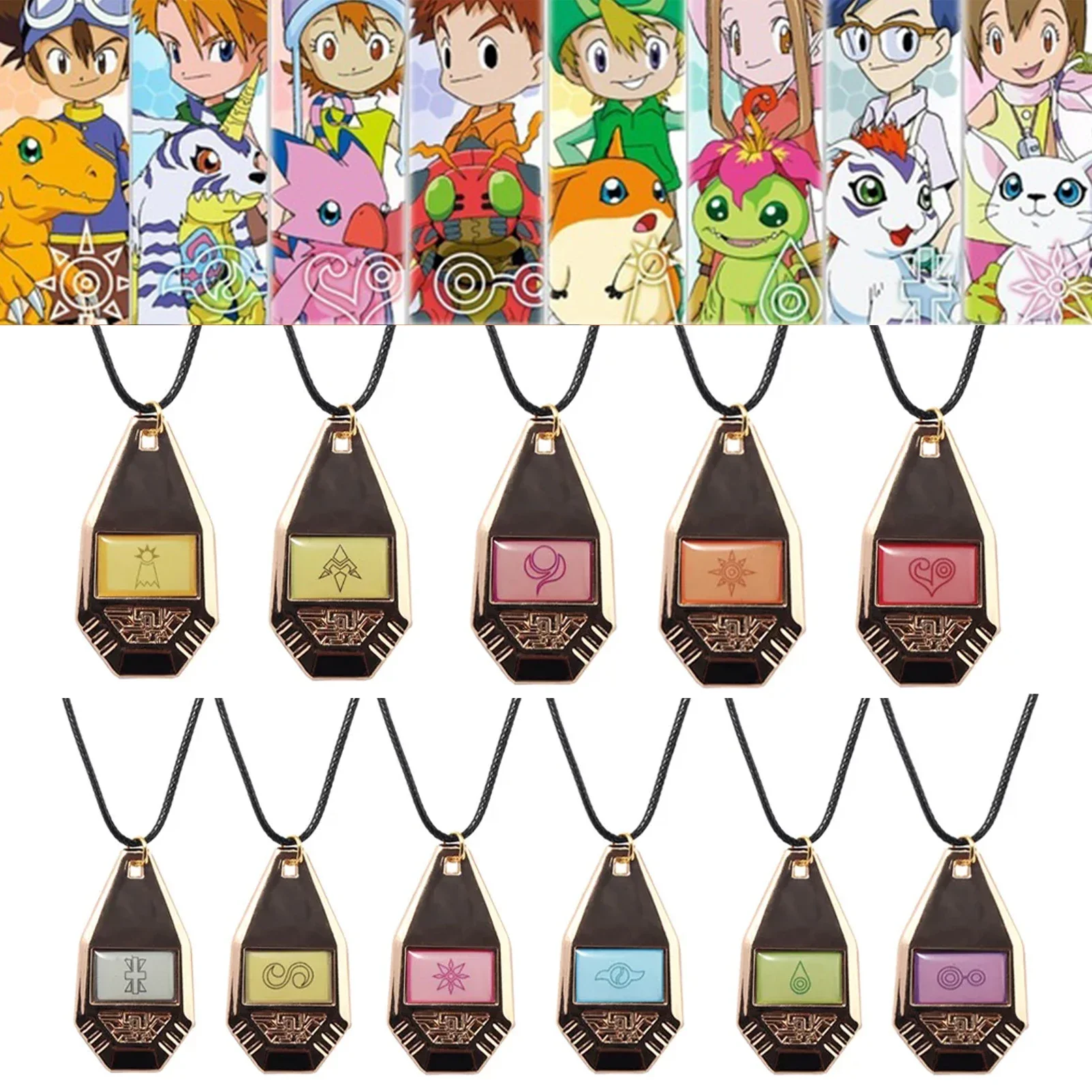 Anime Digimon Adventure Necklace, 11 Styles, Metal Evolver Pendant, Csoplay Necklace, Unisex Jewelry Accessories Gift Decoration