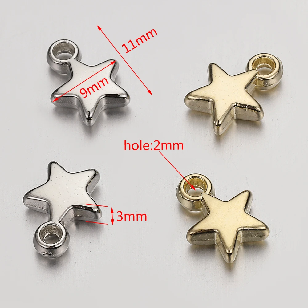 100pcs CCB Star Shaped Acrylic Plastic Bead Pendant for Necklace Bracelet Earrings Jewelry Making image 4