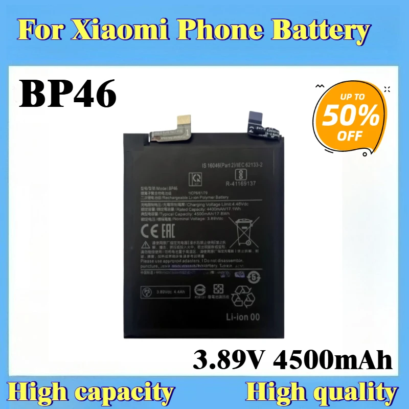 

New Replacement Mobile Phone Battery BP46 3.89V 4500mAh For Xiaomi Mi 12 / Mi 12X
