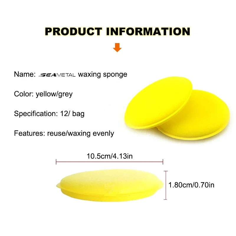12pcs Car Round Waxing Polish Sponges High Density Foam Applicator Pads Polishing Sponges for Car Detailing Tools