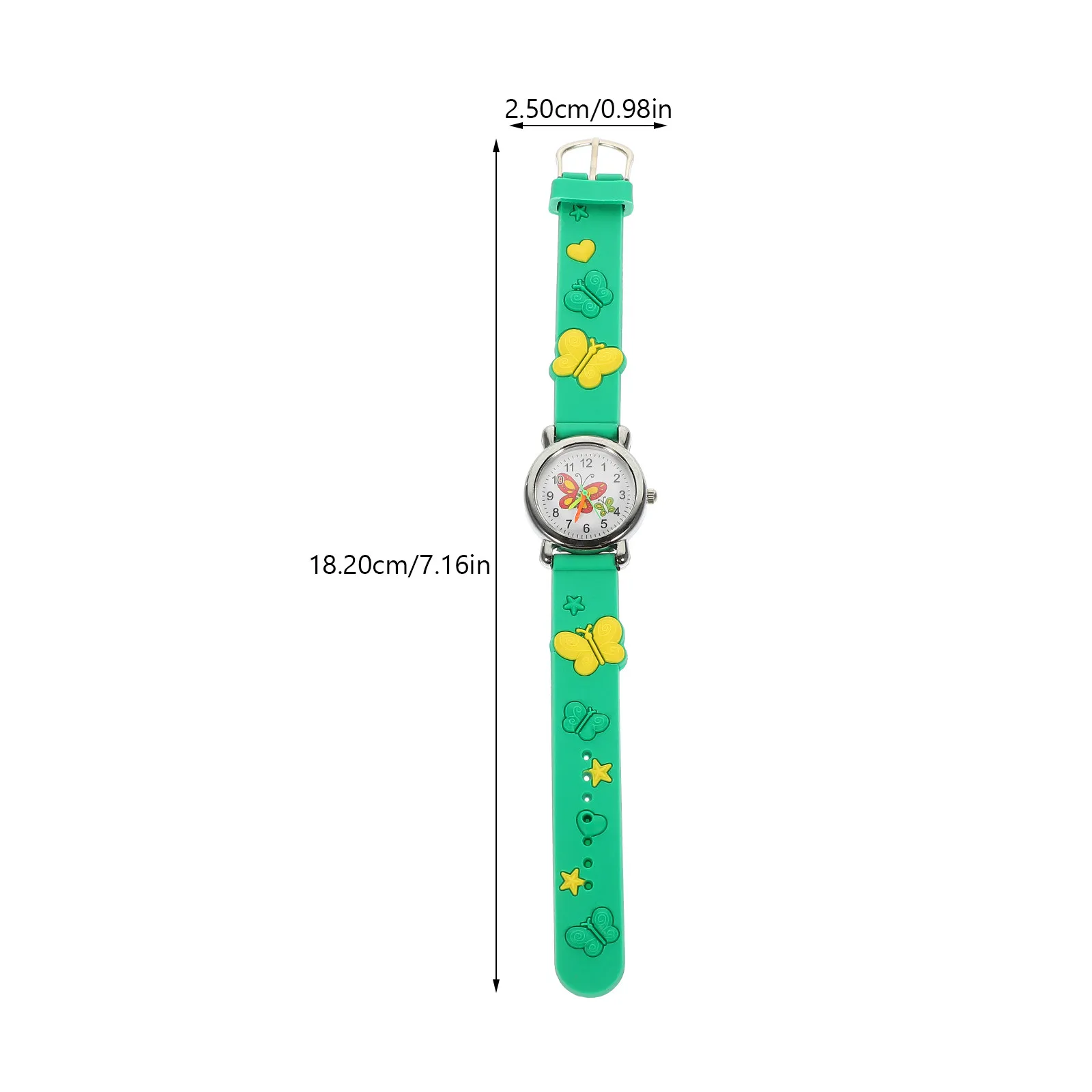 Butterflies Pattern Kids Watch for Girls Cartoon Analog Wristwatch Adjustable Comfortable Strap Lightweight Accurate Movement