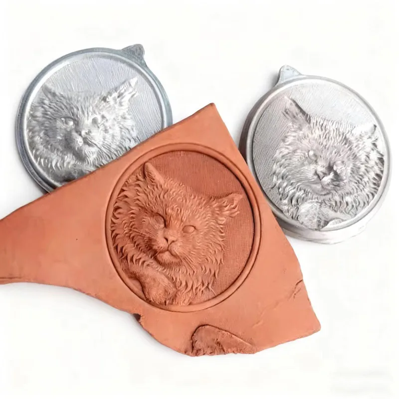 

3D штамп котенка толщиной 78 мм - 10 мм алюминиевая резная форма для изделий из кожи | Инструмент для тиснения мемориального домашнего животного для поделок своими руками