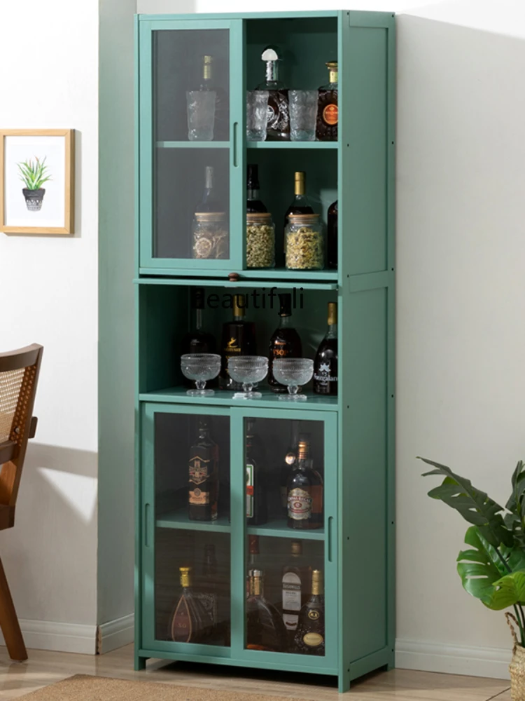 Wine Cabinet Display Cabinet Modern Small Wine Cabinet Wall Home European-Style Shelf Solid Wood Living Room