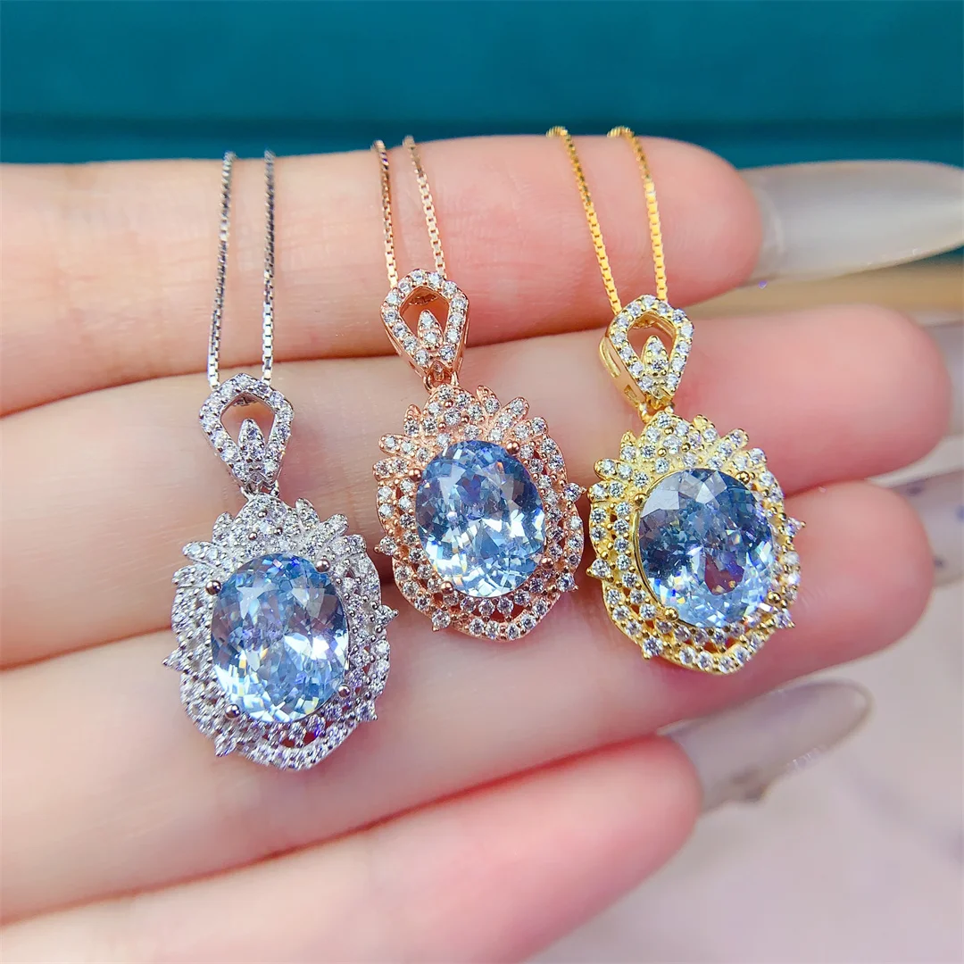 

Elegance Reveals One's Temperament Topaz Pendant Glimmering S925 Sterling Silver Artisan Crafted Jewelry Unique Bold