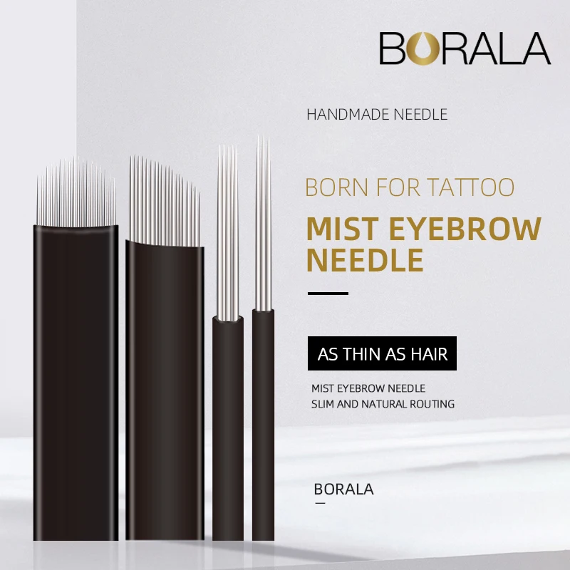 Borala Handleiding Pen Naalden 4 Maten 15 STKS Permanente Make-Up Tattoo Ster Naalden Mist Wenkbrauwen Microblading Naalden Tattoo Supplies