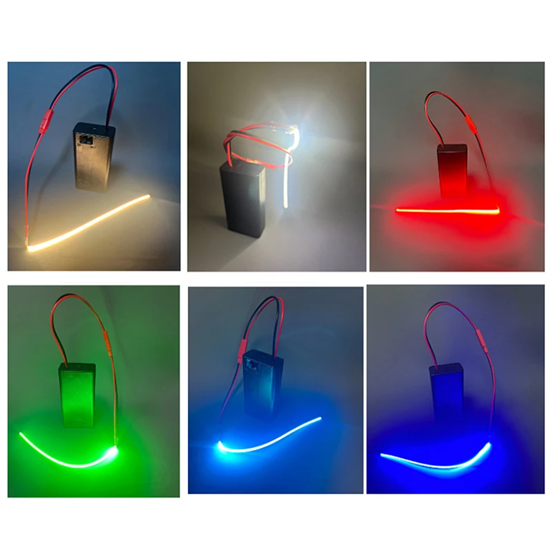 DC 3V LED COB Filament Flexible Lamp 3000K 6000K 110mm 190mm 300mm Bulb Parts LED Diode Decor With AA Batteries Box