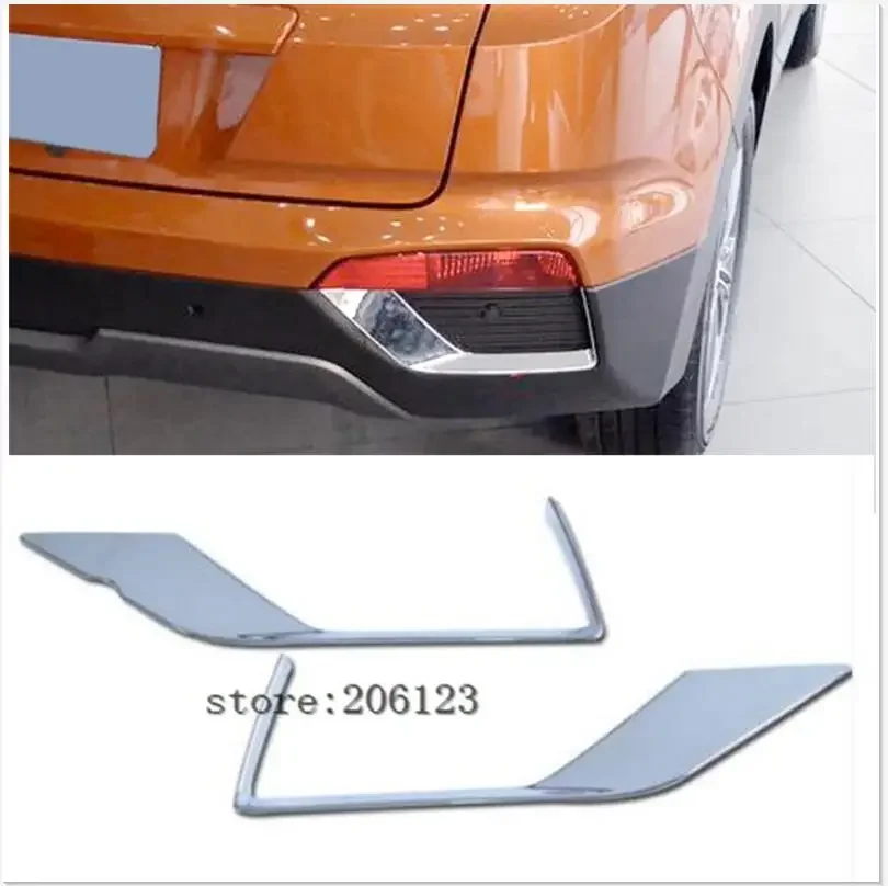 1 Pair Car Styling Rear Tail Fog Light Cover Lamp Trim Decorative Frame ABS Accessories For Hyundai IX25 Creta 2015 2016