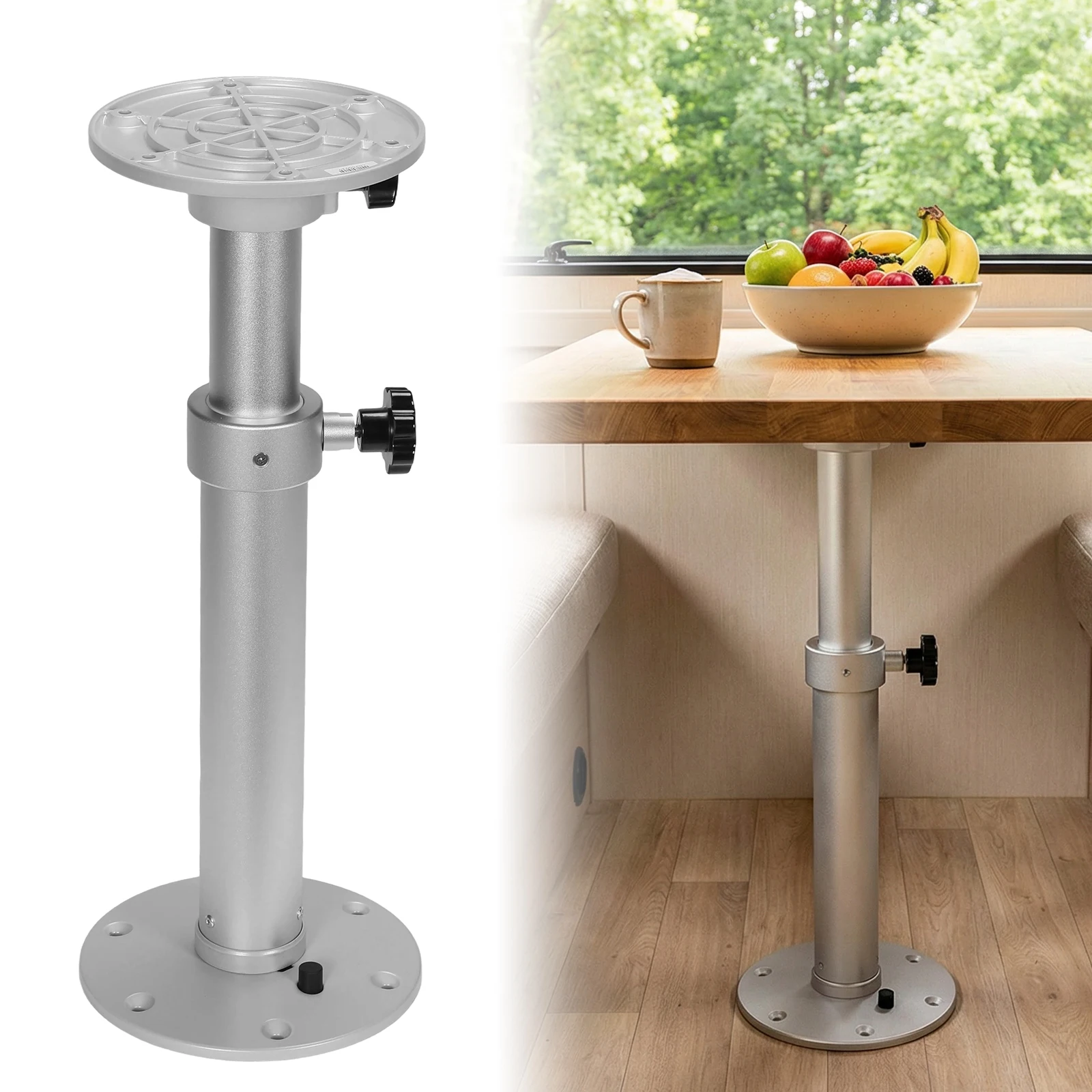 

Adjustable Tables Pedestal Mount One-Leg Lifting System Removable Lifting Table Legs 27.5In for Boat Yacht Motorhome Caravan
