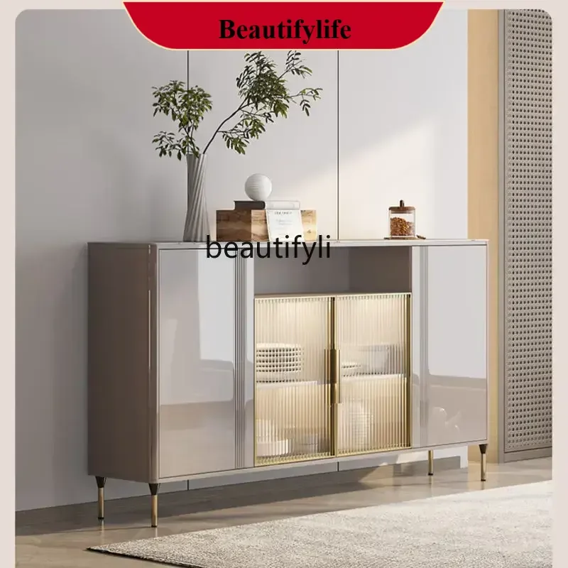 

D178 Y yj Stone Plate Light Luxury Ultra-Thin Meal Side Cabinet Modern Simple Narrow Floor Storage Cabinet Side Cabinet Integrat