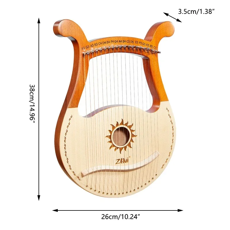 19 Strings Lyre Harp Piano High-quality Lyre Harp 19 Strings Mahogany Musical Instrument With Spare String