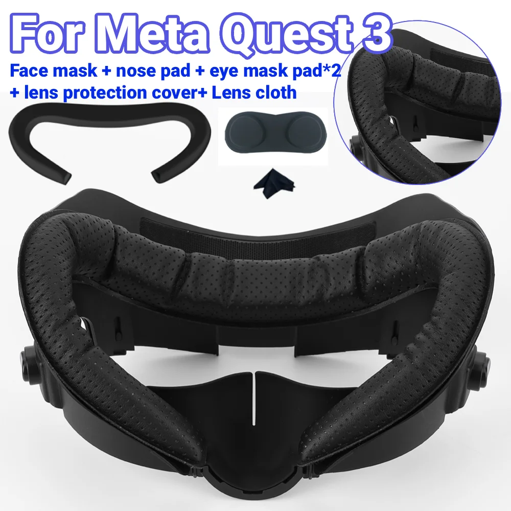 

Кронштейн для интерфейса для лица 6 в 1, чехол для подушки для лица, регулируемый по высоте кронштейн для лица, защитная ткань для объектива для Meta Quest 3