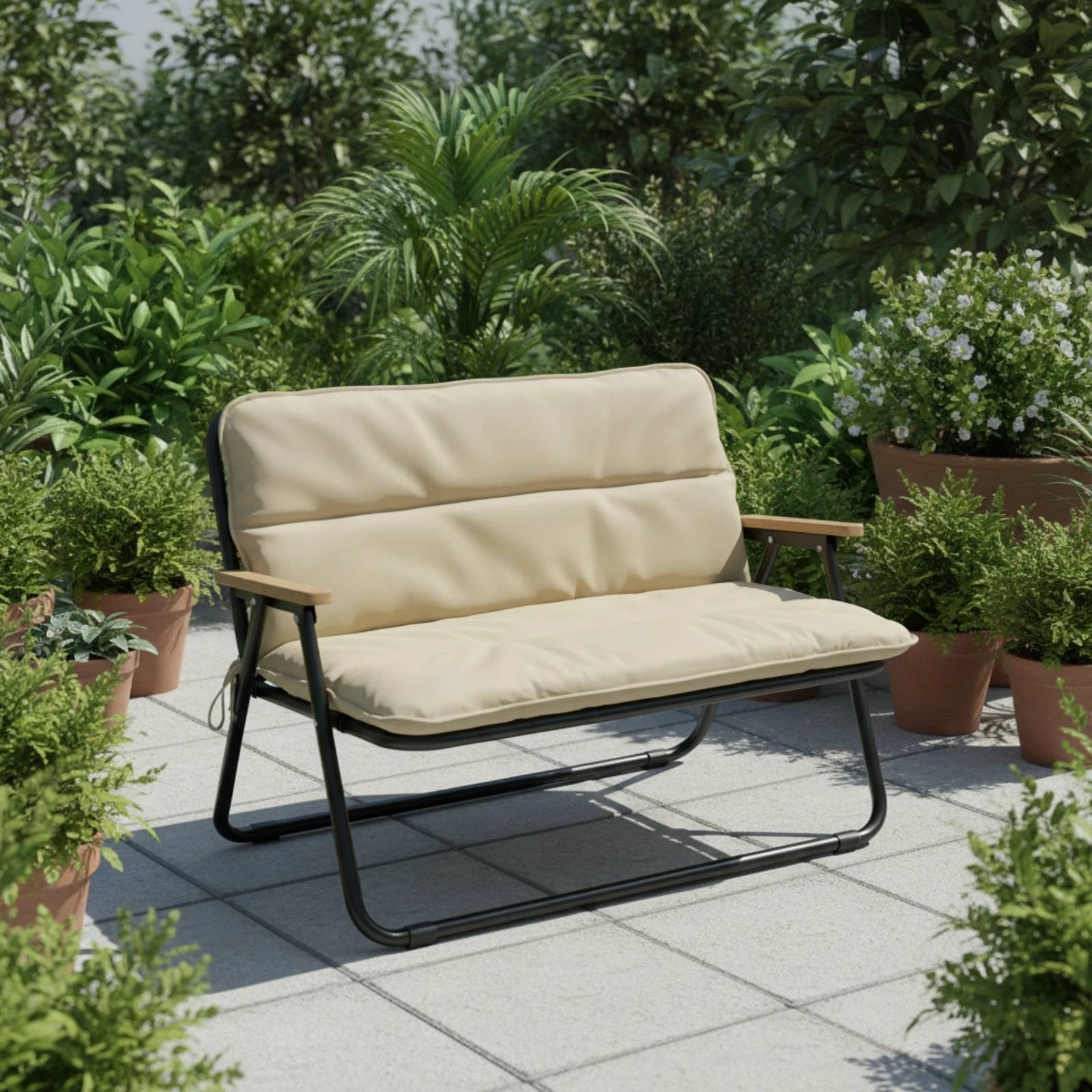 Double Chair Cushion Easy Care Outdoor Chair Cushions Patio Seat Cushions Weather-Resistant for Garden, Balcony