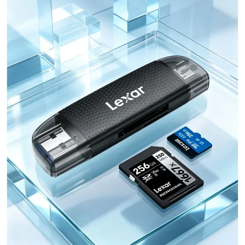 High‑Speed USB3.2 Card Reader Dual Slot Portable Adapter For SD TF Micro‑SD Memory Cards Laptop PC Camera File Copy