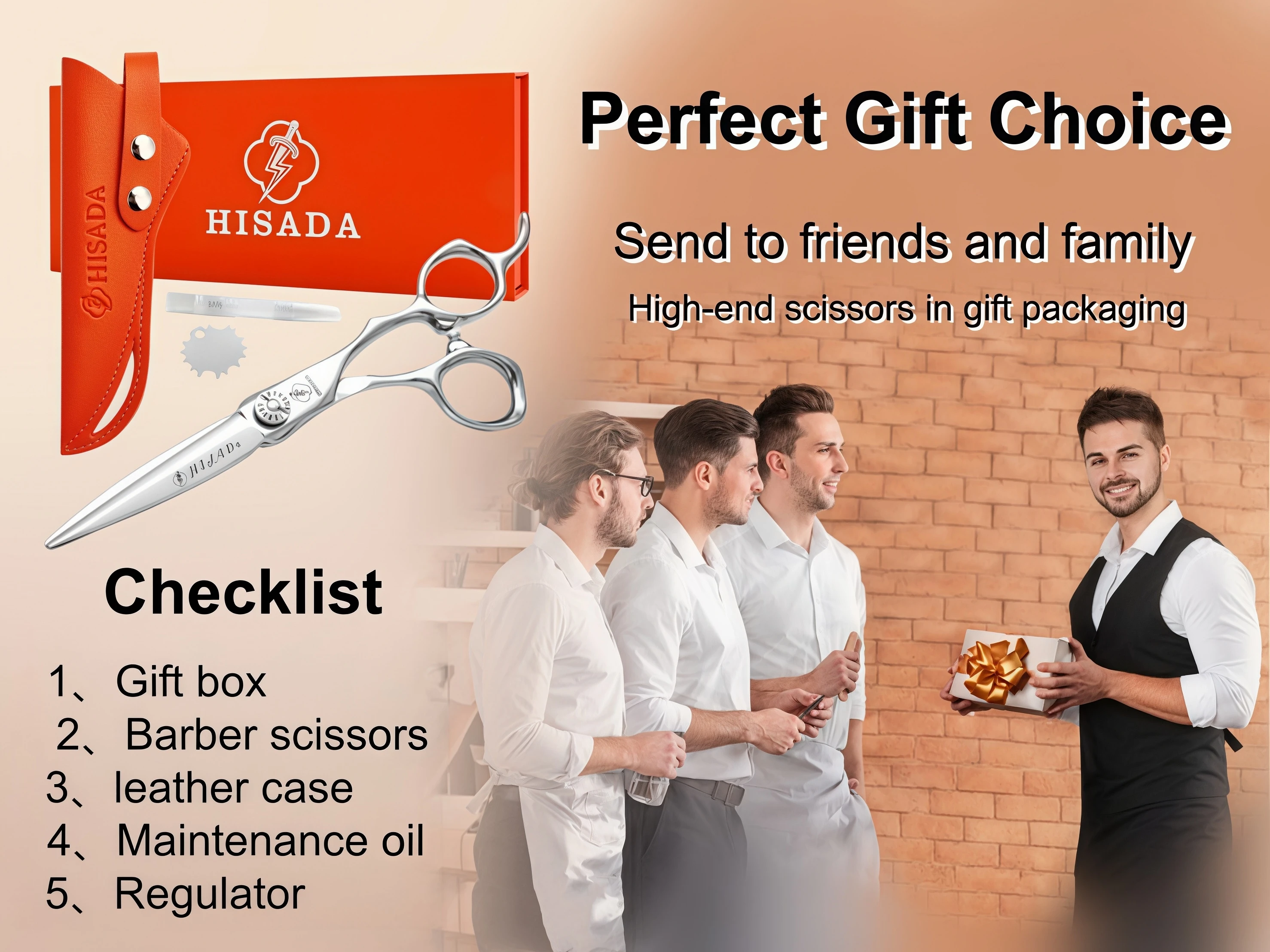 Hisada Professionelle Friseurscheren, Spezielle Haarschneidewerkzeuge Für Friseursalons, Effilierscheren, Haarscheren S1A6B9B9Bc71A441Baa5294F392Dda5C4T