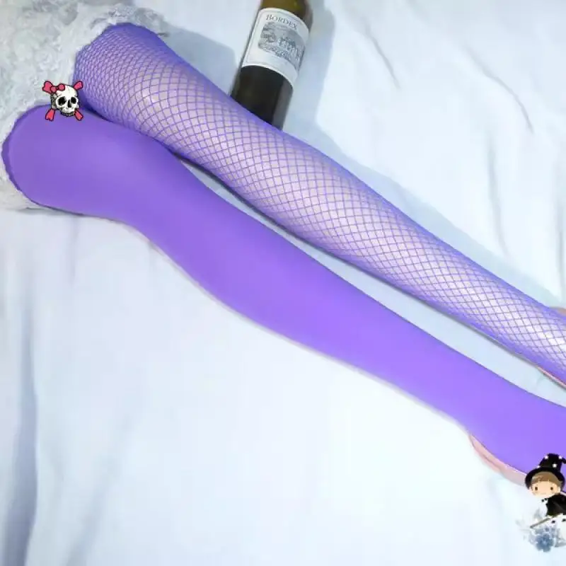 40-55KG Women Japanese Asymmetric Splicing Pantyhose Left Right Stockings Leg Velvet Purple Popular New Product Stitching Sexy