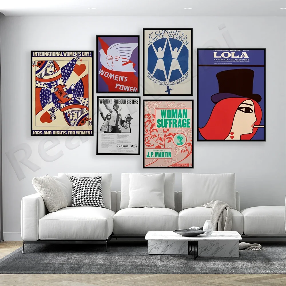 สตรีนิยม Art โปสเตอร์ Vintage ภาพวาดผ้าใบคําคมวันนี้พิมพ์ Self Love สตรีนิยมภาพห้องนั่งเล่นห้องนอนตกแต่งบ้าน