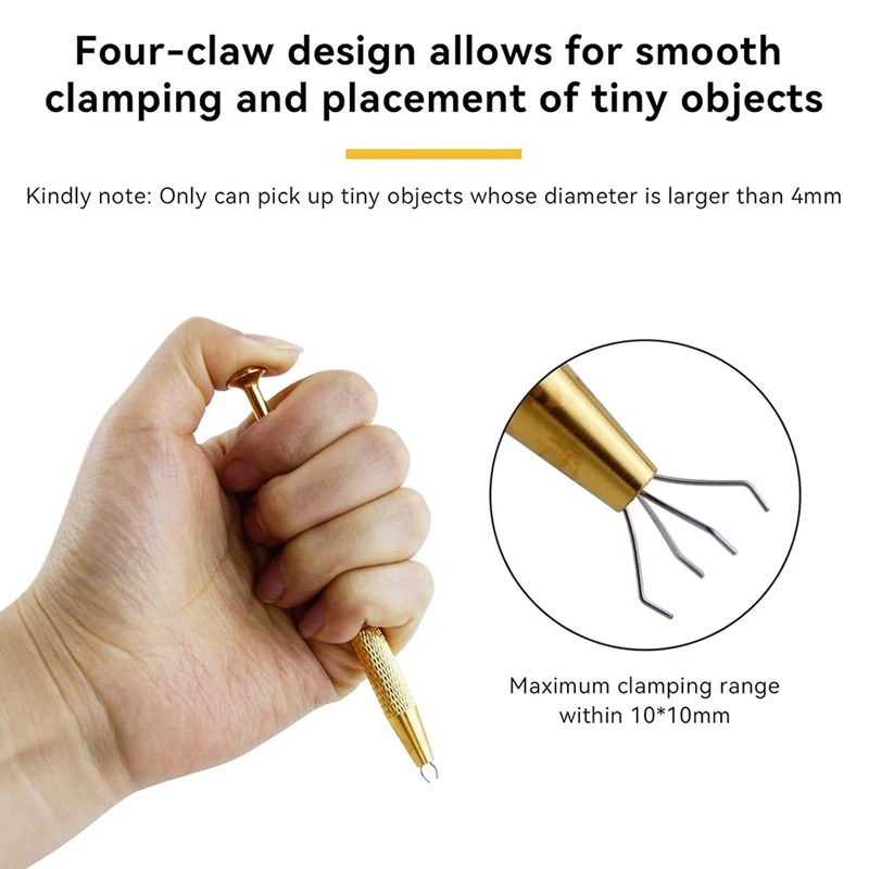 ステンレス鋼ジュエリーピックアップツール、ピアスボールグラバー、パールグラバーツール、4個