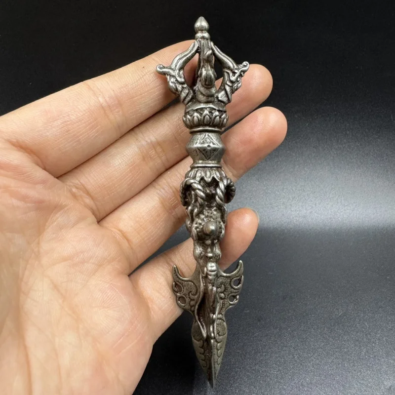 Nepal Iron Five-Pronged Vajra, Tibetan Tantric Handheld Item