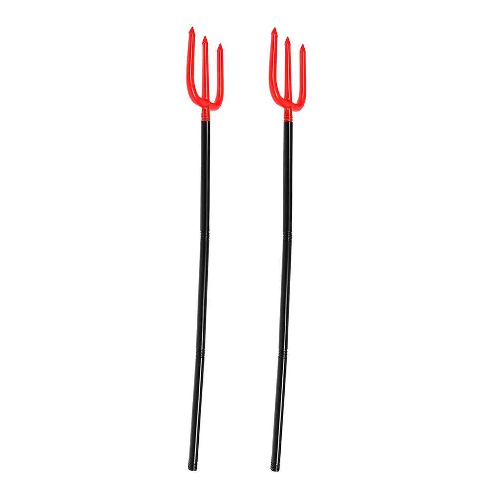 

2pcs Fork Prop 42.8 Inch Detachable Handle Halloween Cosplay Accessory Devil Demon Costume Party Decor Pretend Play For Adults