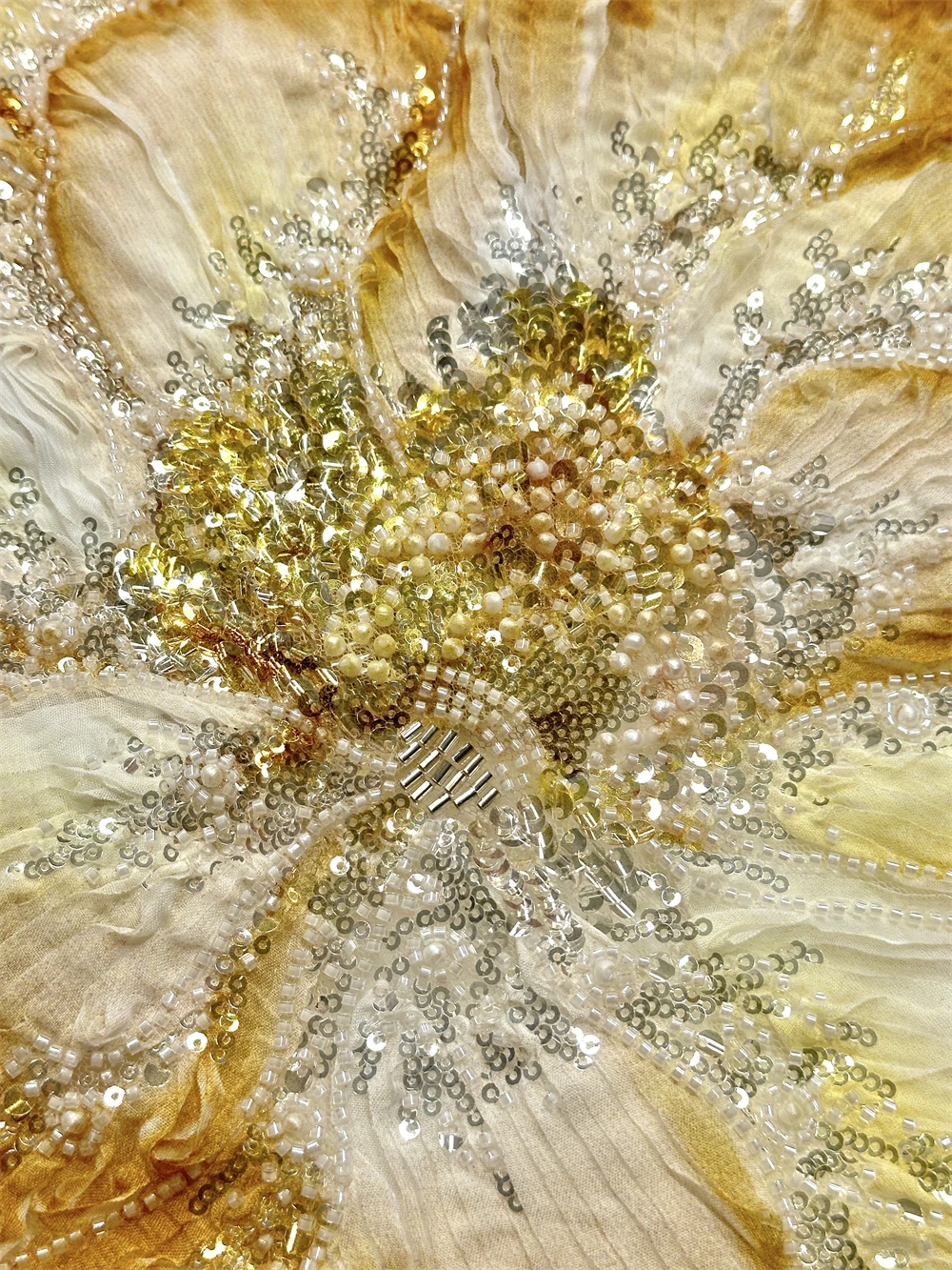 

African Lace Fabric 2025 High Quality French 3D Flower Sequins Embroidery Beads Tulle Lace Fabric for Party Dress material