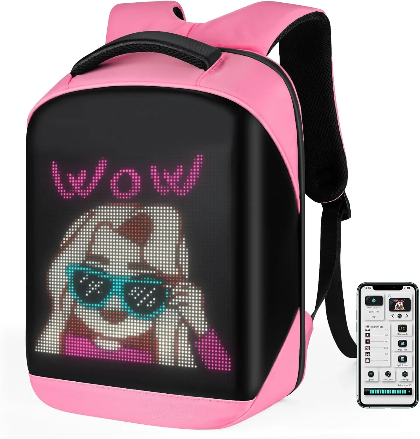 Laptop Backpack Smart LED Dynamic Backpack Waterproof Backpack Luggage Bag Cycling Travel Daypack Rucksack Personalized Gifts