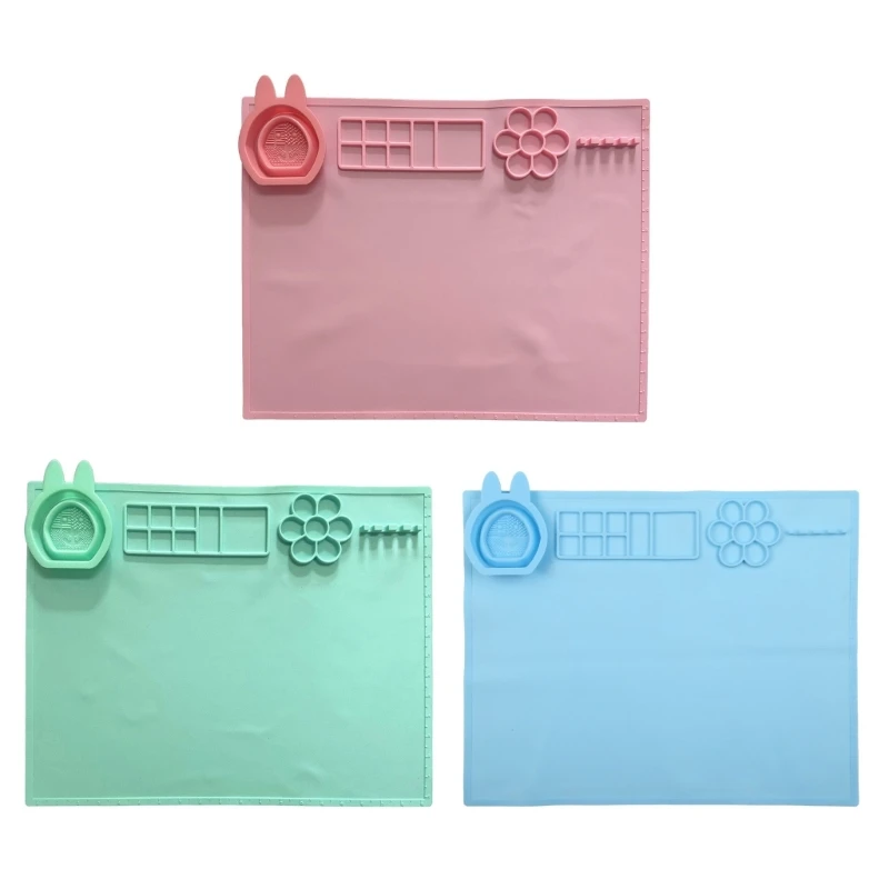 

Silicone Art Mat with Cleaning Cup Mat for Blending Colors Craft Mat