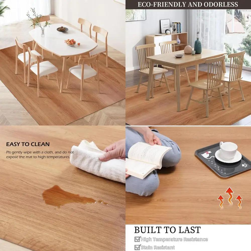 

SALLOUS Home Floor Mat, 6x10 Vinyl Rug for Living Spaces, Waterproof Rug for Dining, Kitchen, and Bedroom, Non-Slip